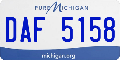 MI license plate DAF5158