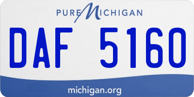 MI license plate DAF5160