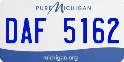MI license plate DAF5162