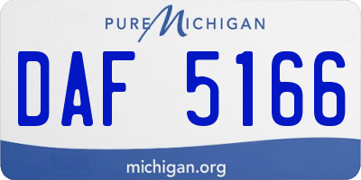 MI license plate DAF5166