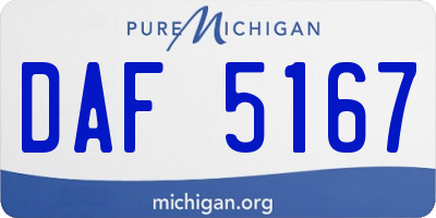 MI license plate DAF5167
