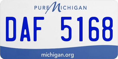 MI license plate DAF5168