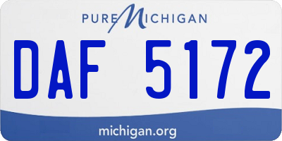 MI license plate DAF5172
