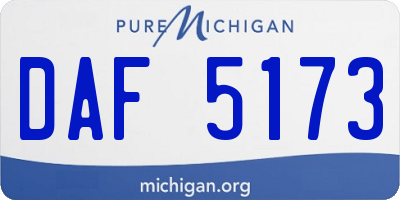 MI license plate DAF5173