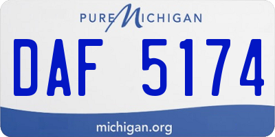MI license plate DAF5174