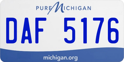 MI license plate DAF5176