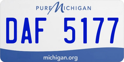 MI license plate DAF5177