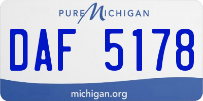 MI license plate DAF5178