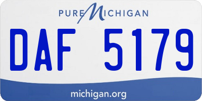 MI license plate DAF5179