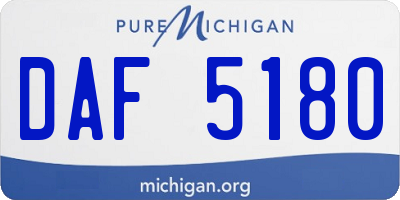 MI license plate DAF5180