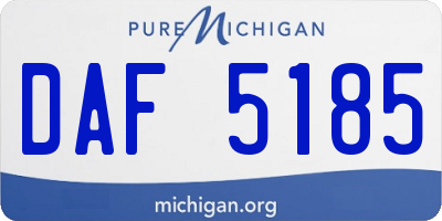 MI license plate DAF5185