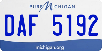 MI license plate DAF5192