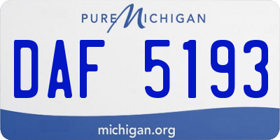 MI license plate DAF5193