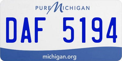 MI license plate DAF5194