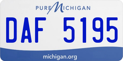 MI license plate DAF5195