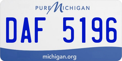 MI license plate DAF5196