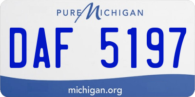 MI license plate DAF5197