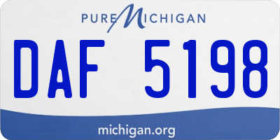 MI license plate DAF5198