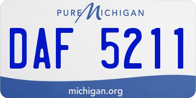 MI license plate DAF5211