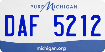 MI license plate DAF5212