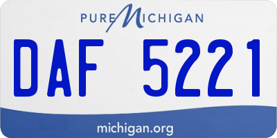 MI license plate DAF5221