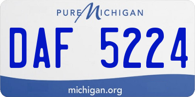 MI license plate DAF5224