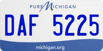 MI license plate DAF5225