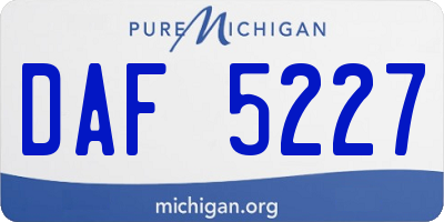 MI license plate DAF5227