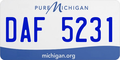 MI license plate DAF5231