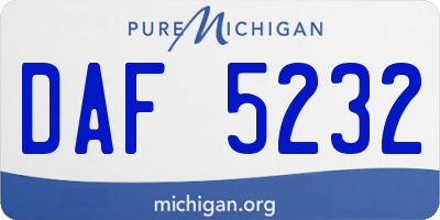 MI license plate DAF5232