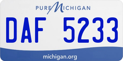 MI license plate DAF5233