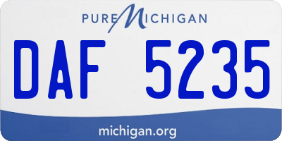 MI license plate DAF5235