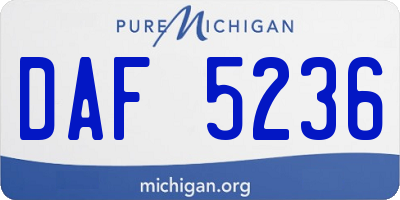 MI license plate DAF5236