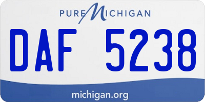 MI license plate DAF5238
