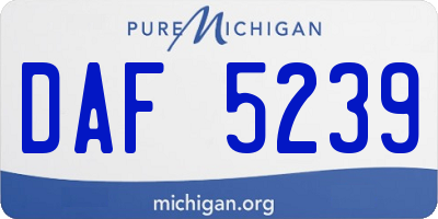 MI license plate DAF5239