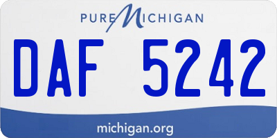 MI license plate DAF5242