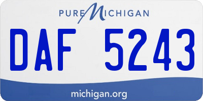 MI license plate DAF5243