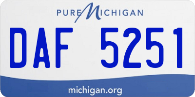 MI license plate DAF5251