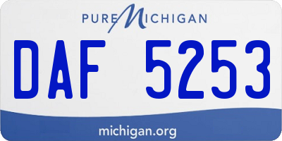MI license plate DAF5253