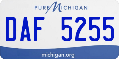 MI license plate DAF5255