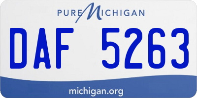 MI license plate DAF5263