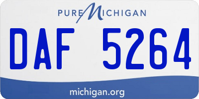 MI license plate DAF5264
