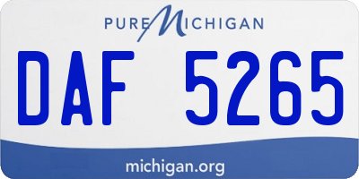 MI license plate DAF5265
