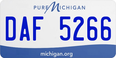 MI license plate DAF5266