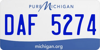 MI license plate DAF5274