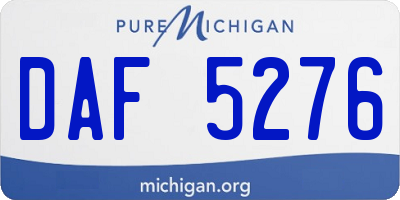 MI license plate DAF5276