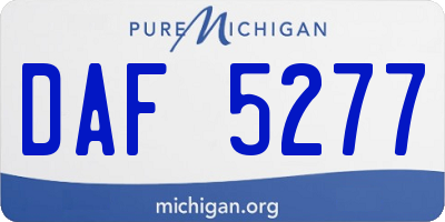 MI license plate DAF5277