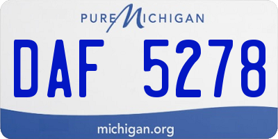 MI license plate DAF5278