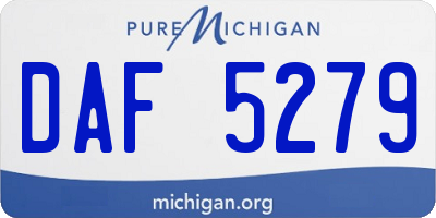 MI license plate DAF5279