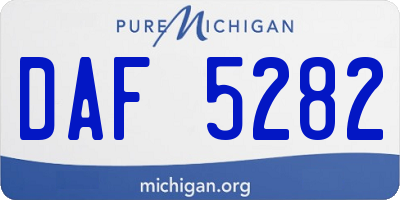 MI license plate DAF5282